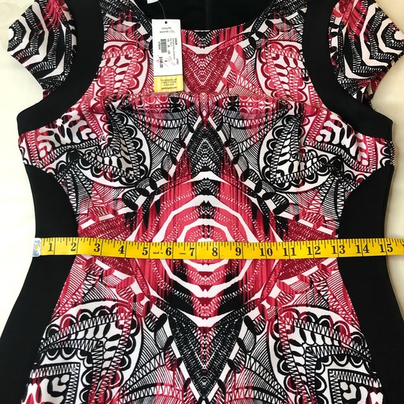Maggy London African Stencil Scuba Sheath Dress SZ 8 Spandex Party Dress NWT - Picture 12 of 13